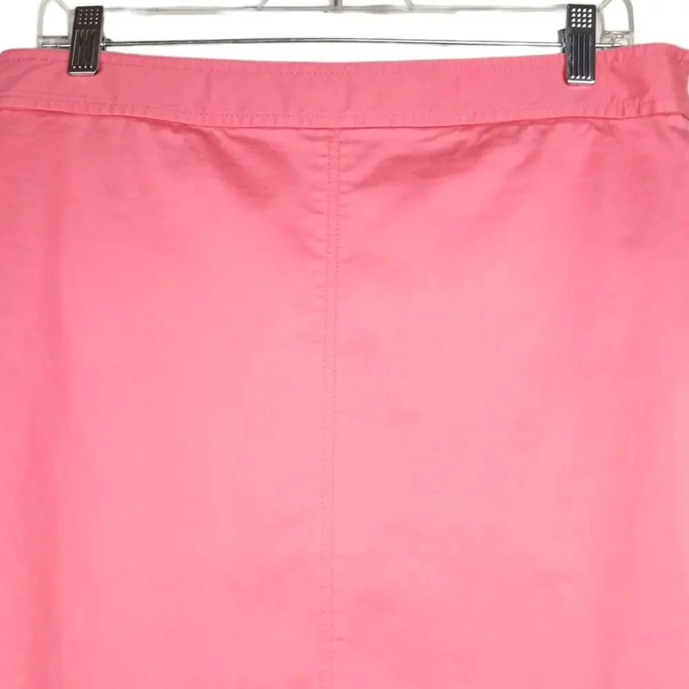 J. CREW Chino Skirt Women's 10  Coral Pencil Stretch Nautical Preppy